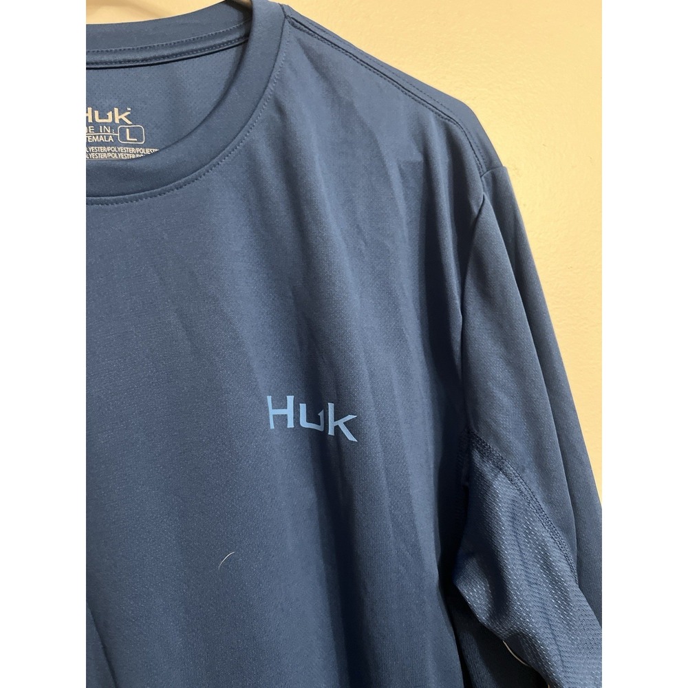 HUK Performance Fishing Gear Long Sleeve Shirt Mens L Large Blue - large - Picture 3 of 6